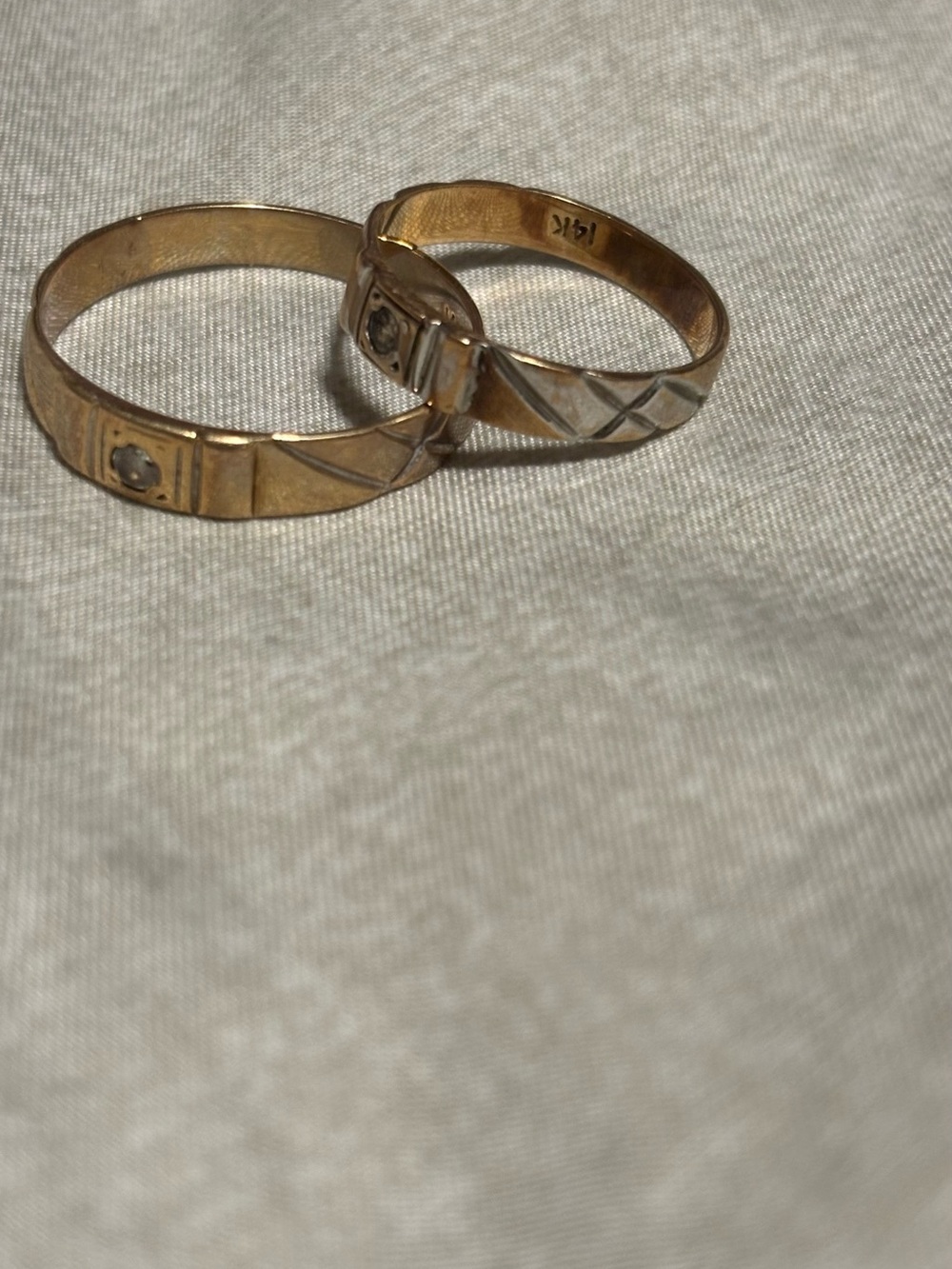 Gold-Tone Decorative Band Rings - Set of 2